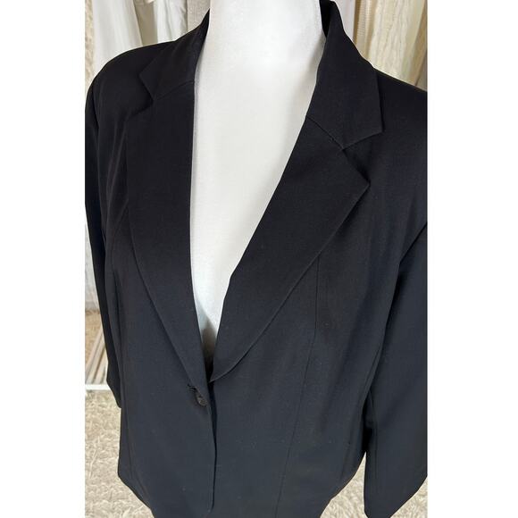 Rafealla Woman Women's Size 18W Black One Button Blazer Jacket #0351 - Picture 2 of 13
